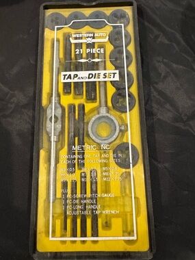21-Piece Tap and Die Set — Yellow and Black